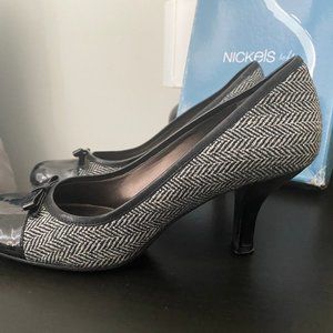 Black Plaid Heels Size 8